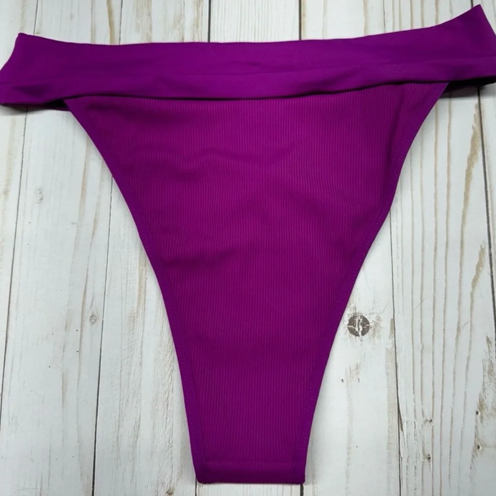 L*Space Farrah Bikini Top and Lola Bitsy Bikini Bottom Ribbed Swimsuit Sz Small